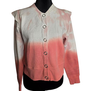 NWT Revolve 525 Bomber Women's Jacket S Pink White Tie-Dye